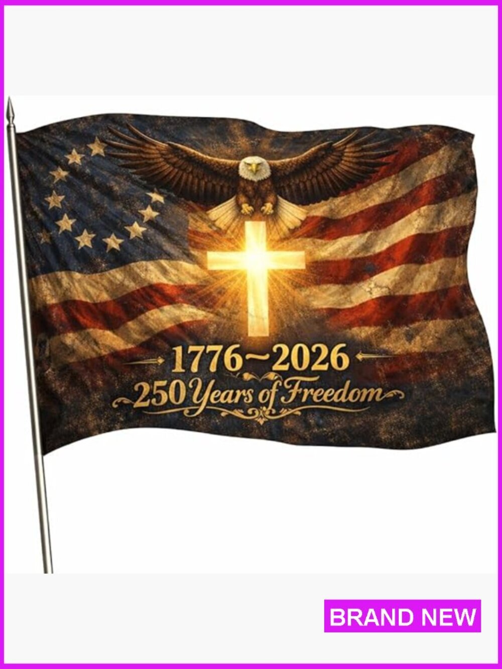 3x5ft US 250th Anniversary Double Sided Patriotic Flag – Durable Outdoor Banner